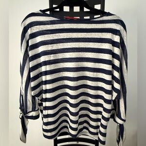 Carolina Herrera Navy and White Striped Knit Top